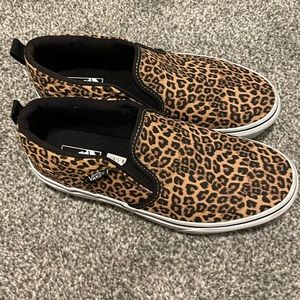 Cheetah Print Slip On Vans